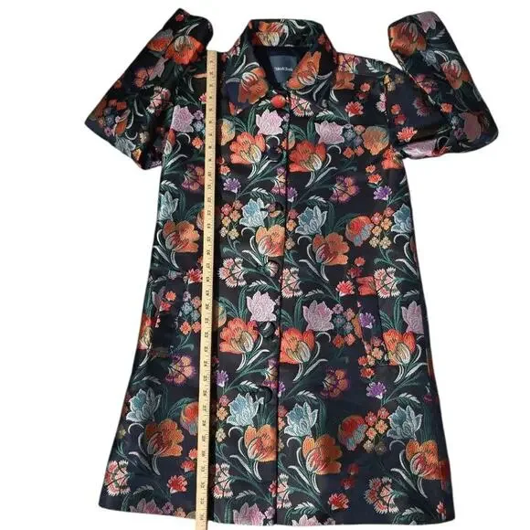 Modcloth Just Like We Always Talked About Brocode Car Coat Button Down Floral S - Picture 4 of 6